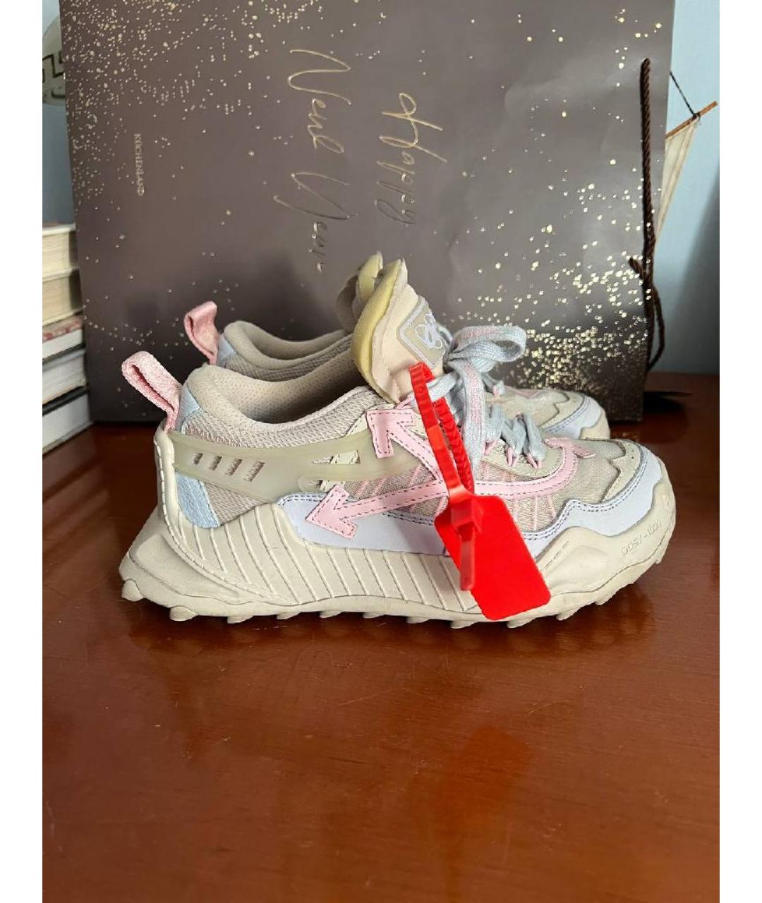 OFF-WHITE Белые текстильные кроссовки, фото 5