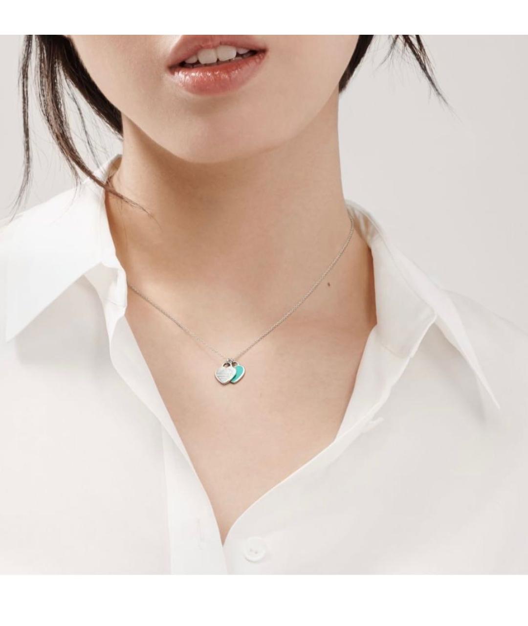 TIFFANY&CO Бирюзовая серебряная подвеска, фото 6