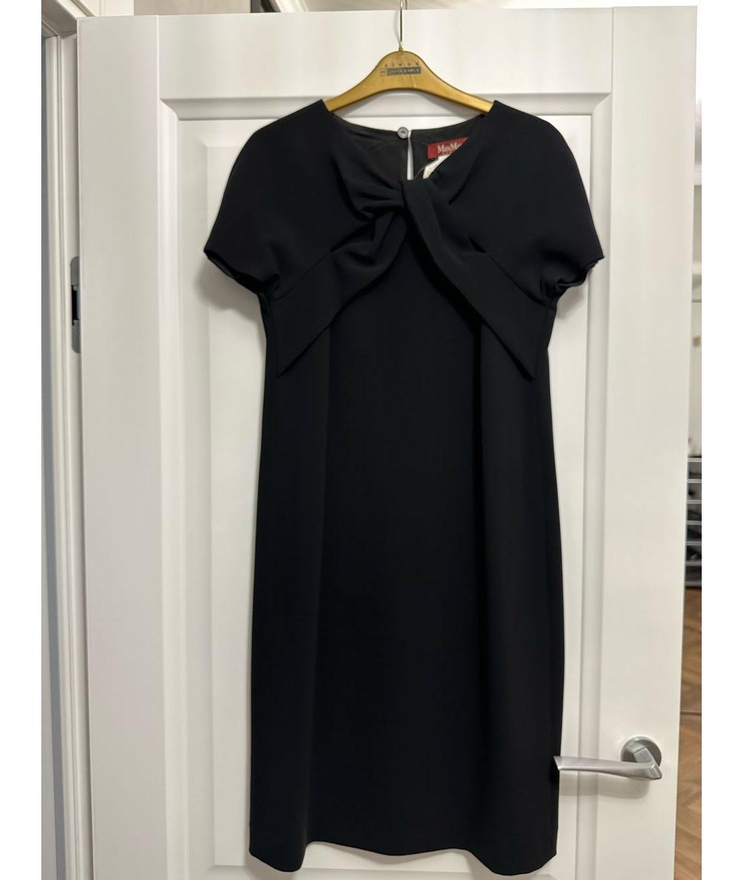 MAX MARA STUDIO Черное ацетатное коктейльное платье, фото 4