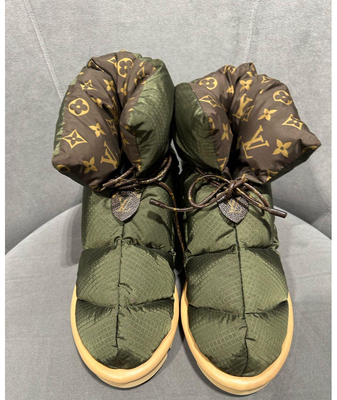 LOUIS VUITTON Хаки синтетические сапоги, фото 2