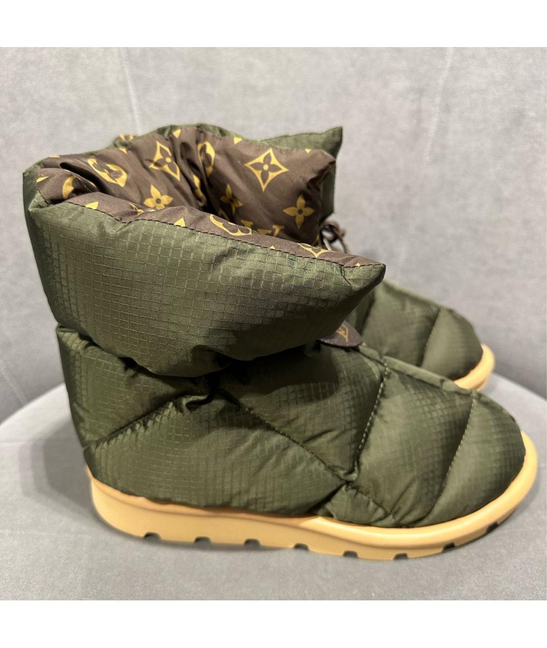 LOUIS VUITTON Хаки синтетические сапоги, фото 5
