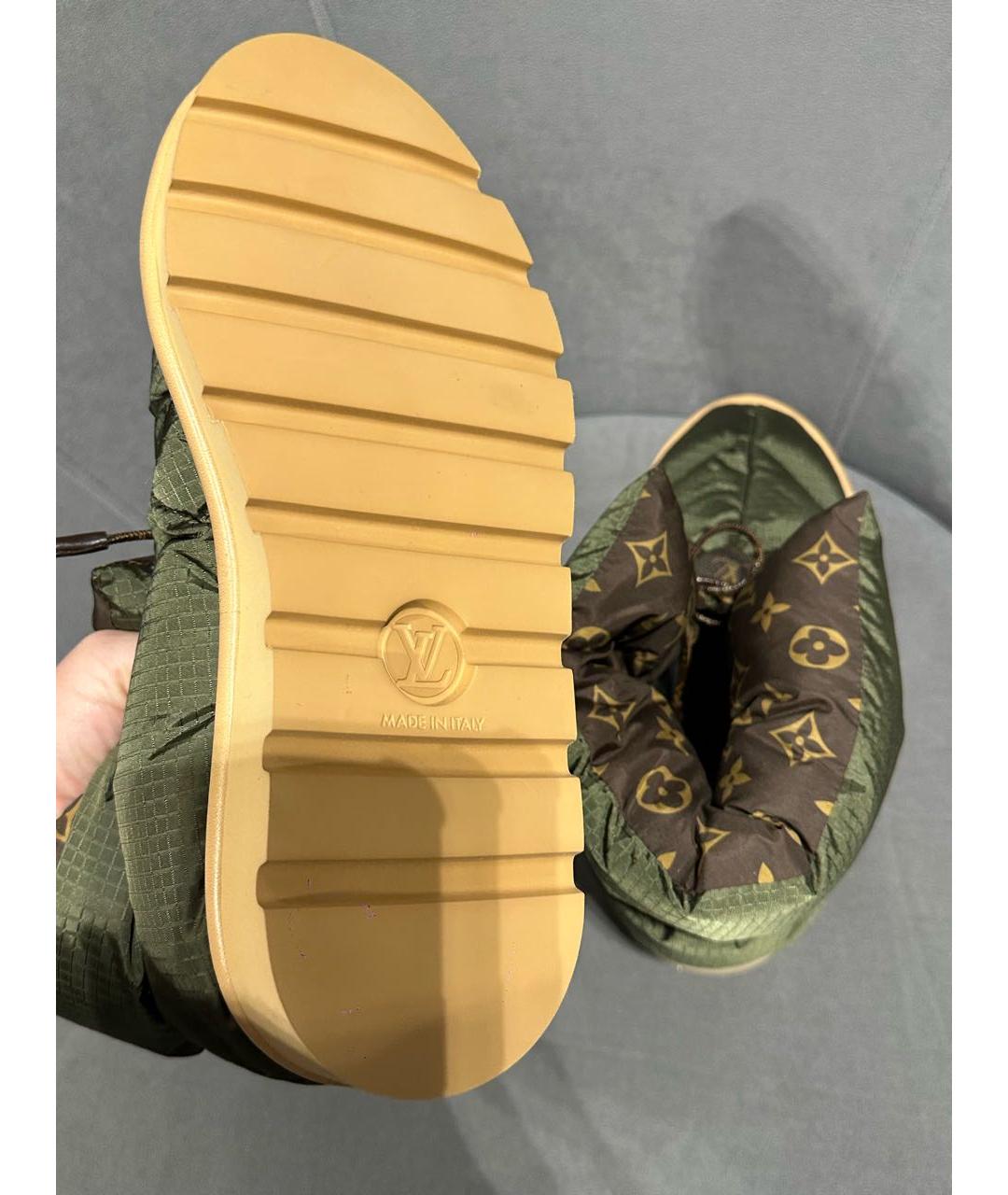 LOUIS VUITTON Хаки синтетические сапоги, фото 4