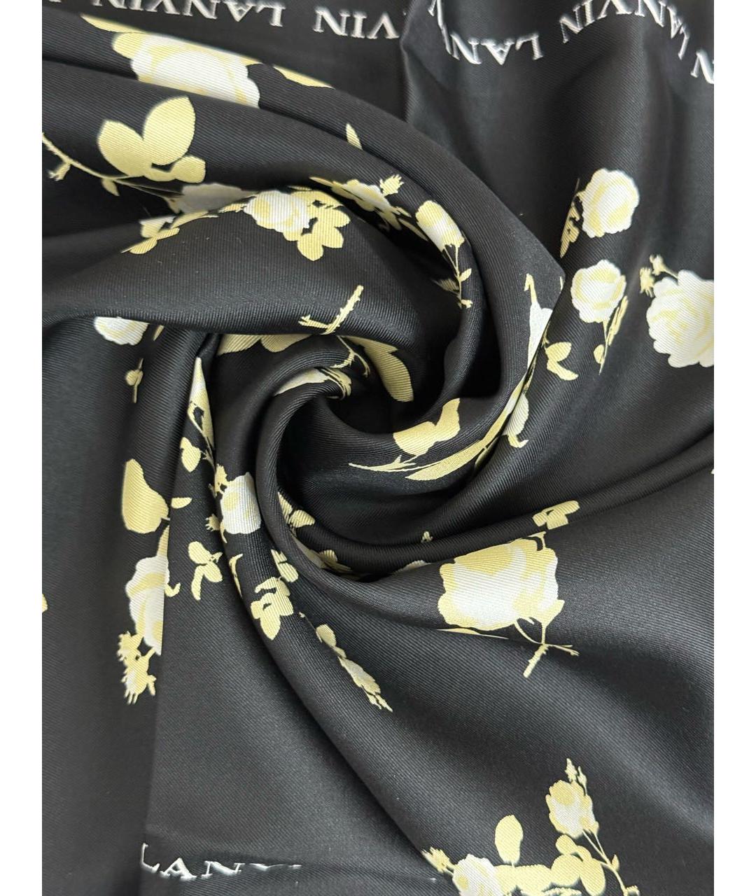 LANVIN Черный шелковый платок, фото 2