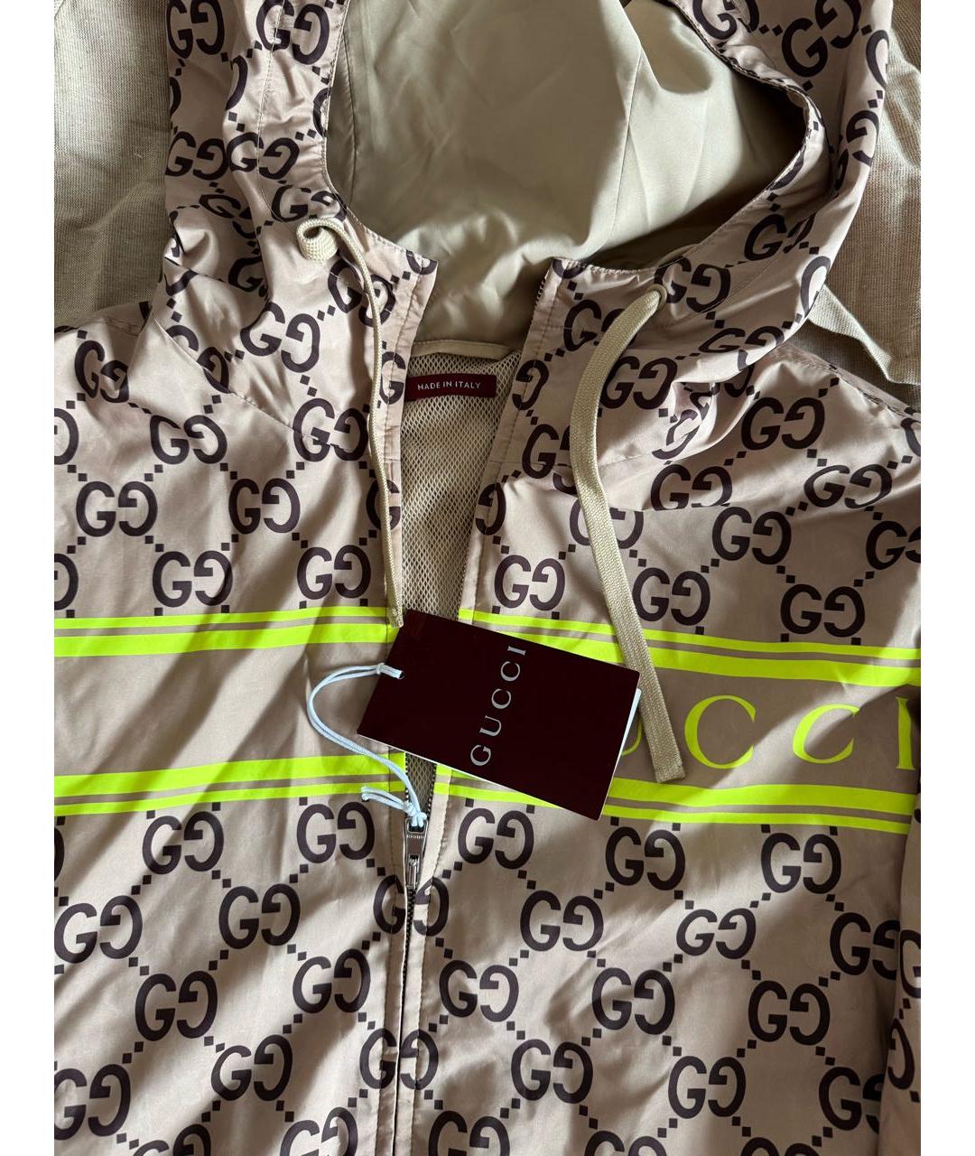 GUCCI Бежевая полиэстеровая куртка, фото 3