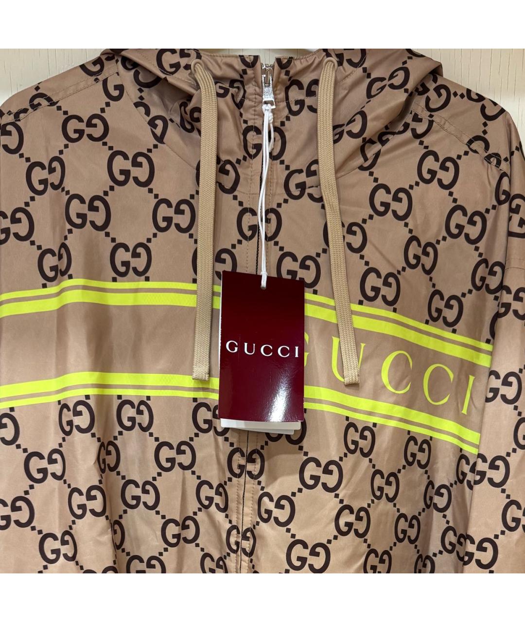 GUCCI Бежевая полиэстеровая куртка, фото 4