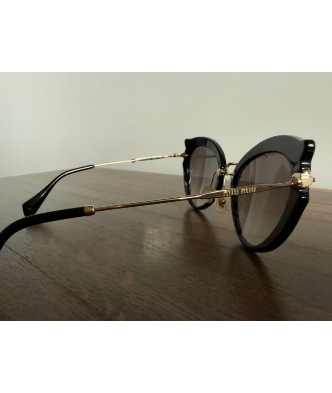 MIU MIU Черные металлические солнцезащитные очки, фото 2