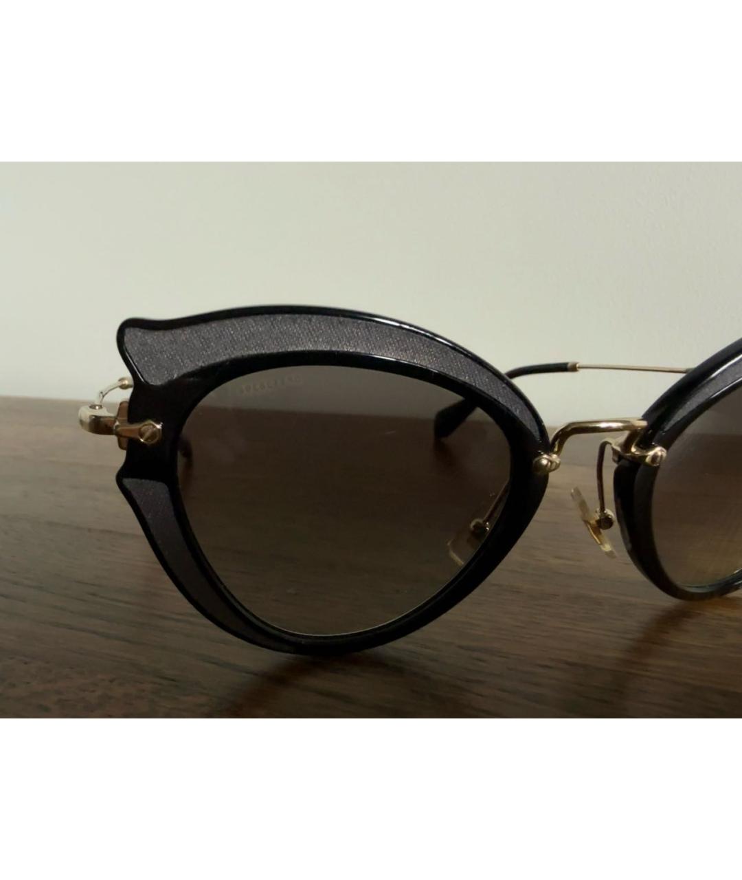 MIU MIU Черные металлические солнцезащитные очки, фото 4
