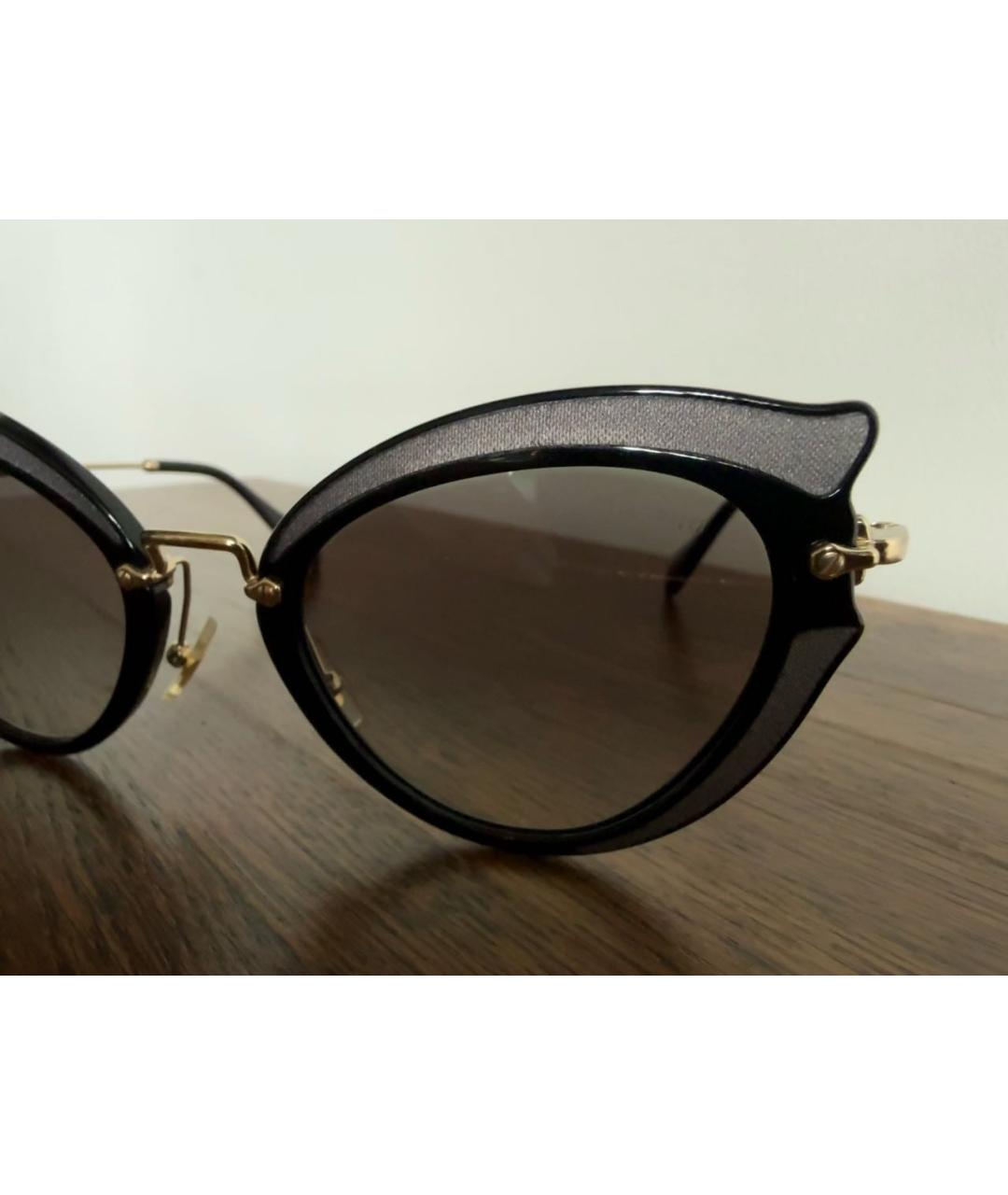 MIU MIU Черные металлические солнцезащитные очки, фото 3