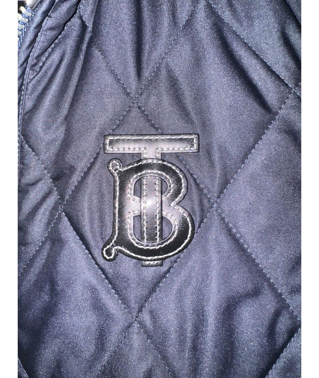 BURBERRY Темно-синяя полиэстеровая куртка, фото 4