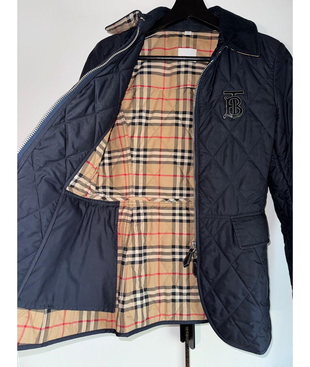 BURBERRY Темно-синяя полиэстеровая куртка, фото 5