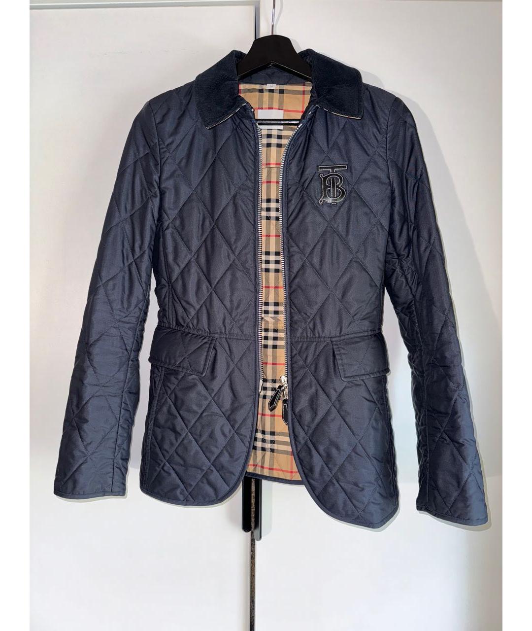 BURBERRY Темно-синяя полиэстеровая куртка, фото 9
