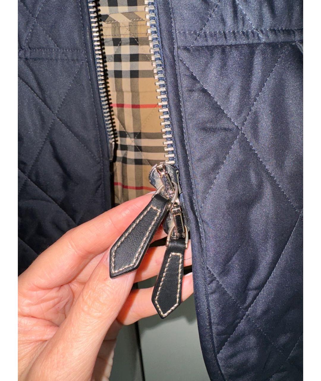 BURBERRY Темно-синяя полиэстеровая куртка, фото 8