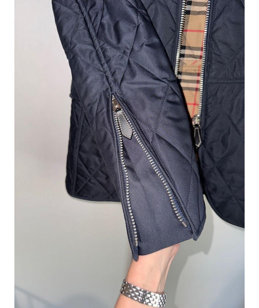 BURBERRY Темно-синяя полиэстеровая куртка, фото 6