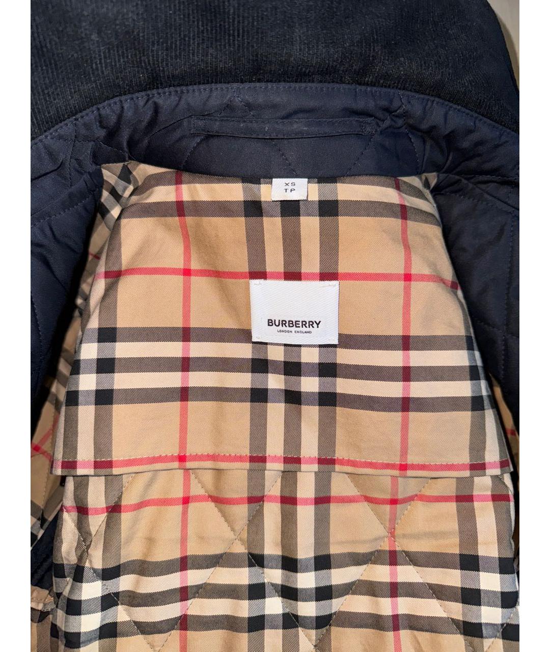 BURBERRY Темно-синяя полиэстеровая куртка, фото 3