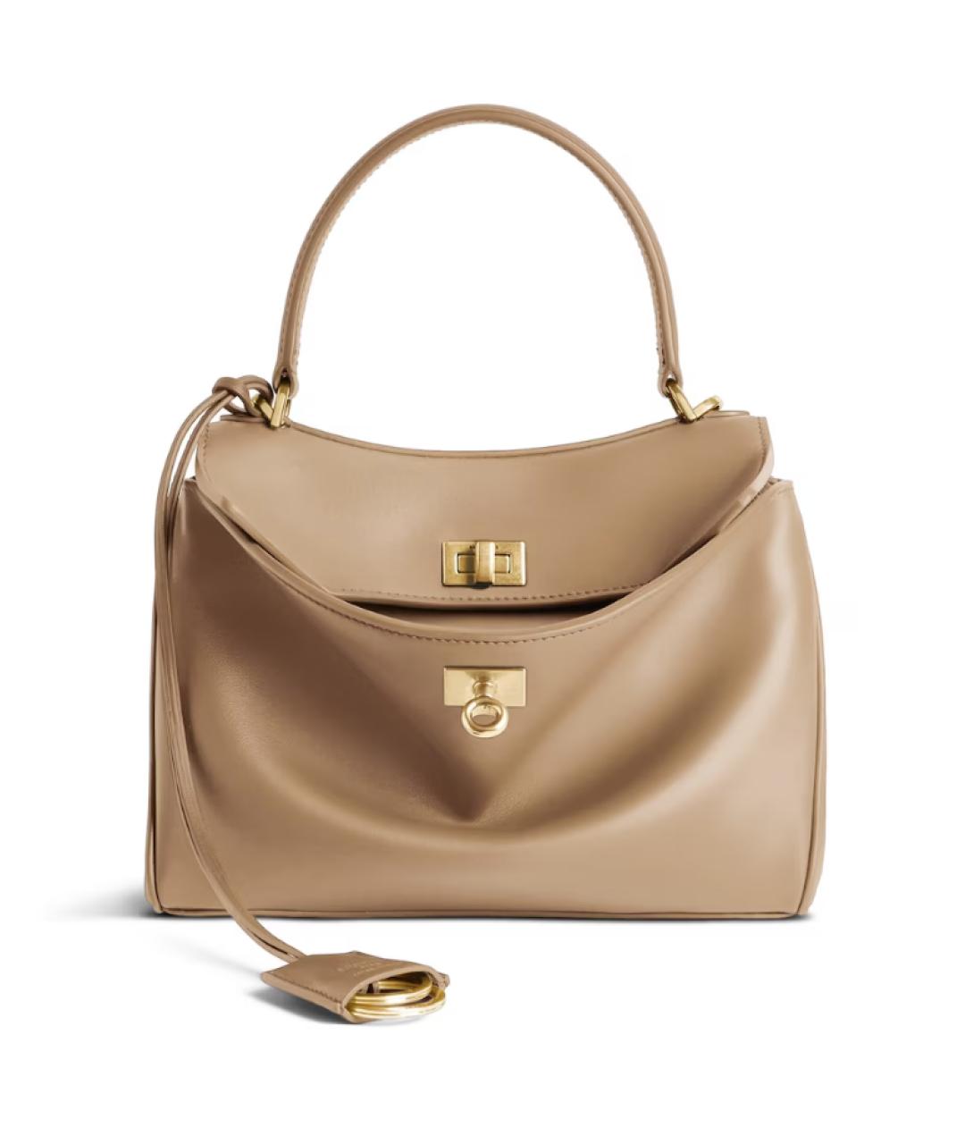 BALENCIAGA Бежевая кожаная сумка через плечо, фото 10