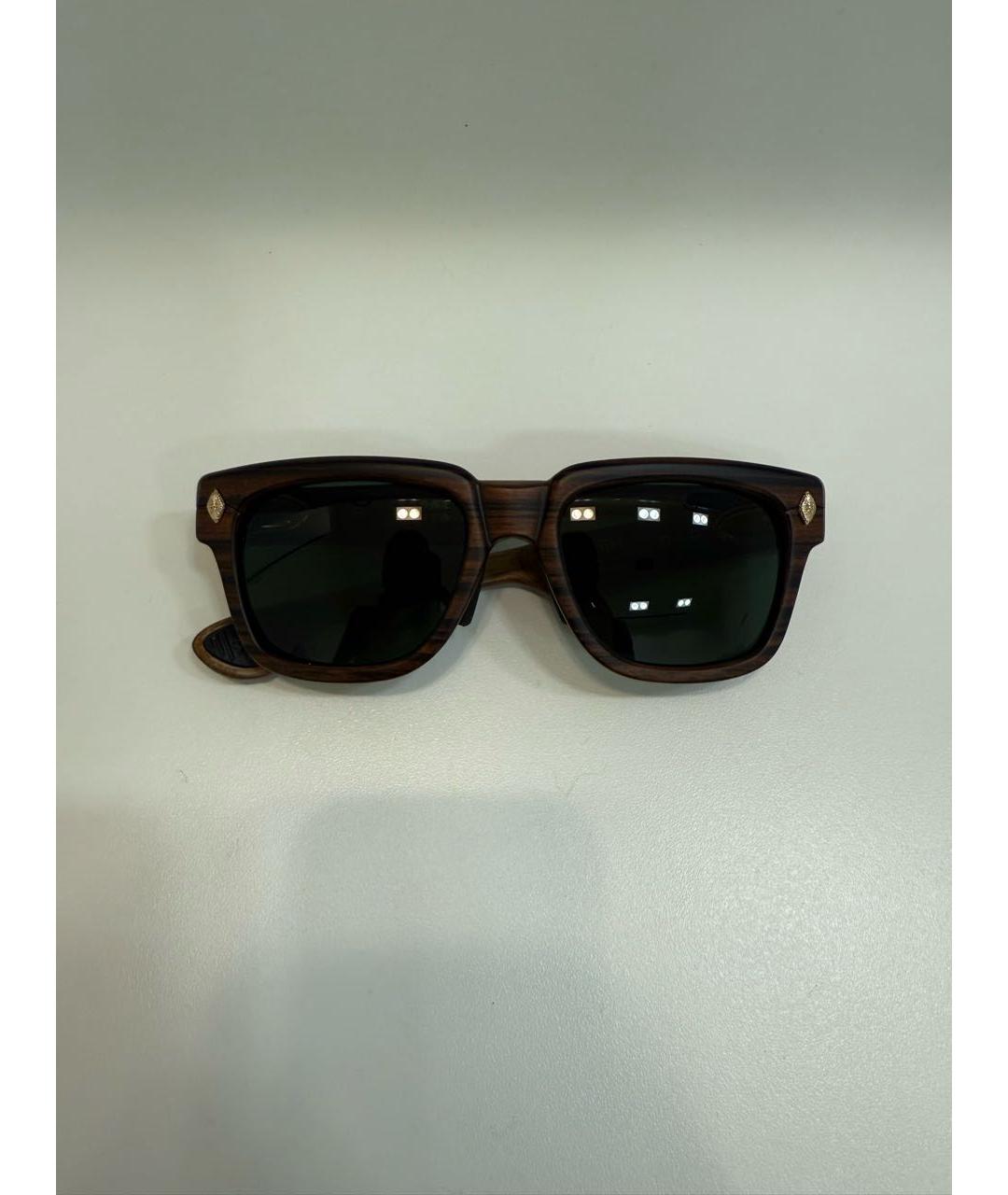 CHROME HEARTS Коричневые деревянные солнцезащитные очки, фото 4