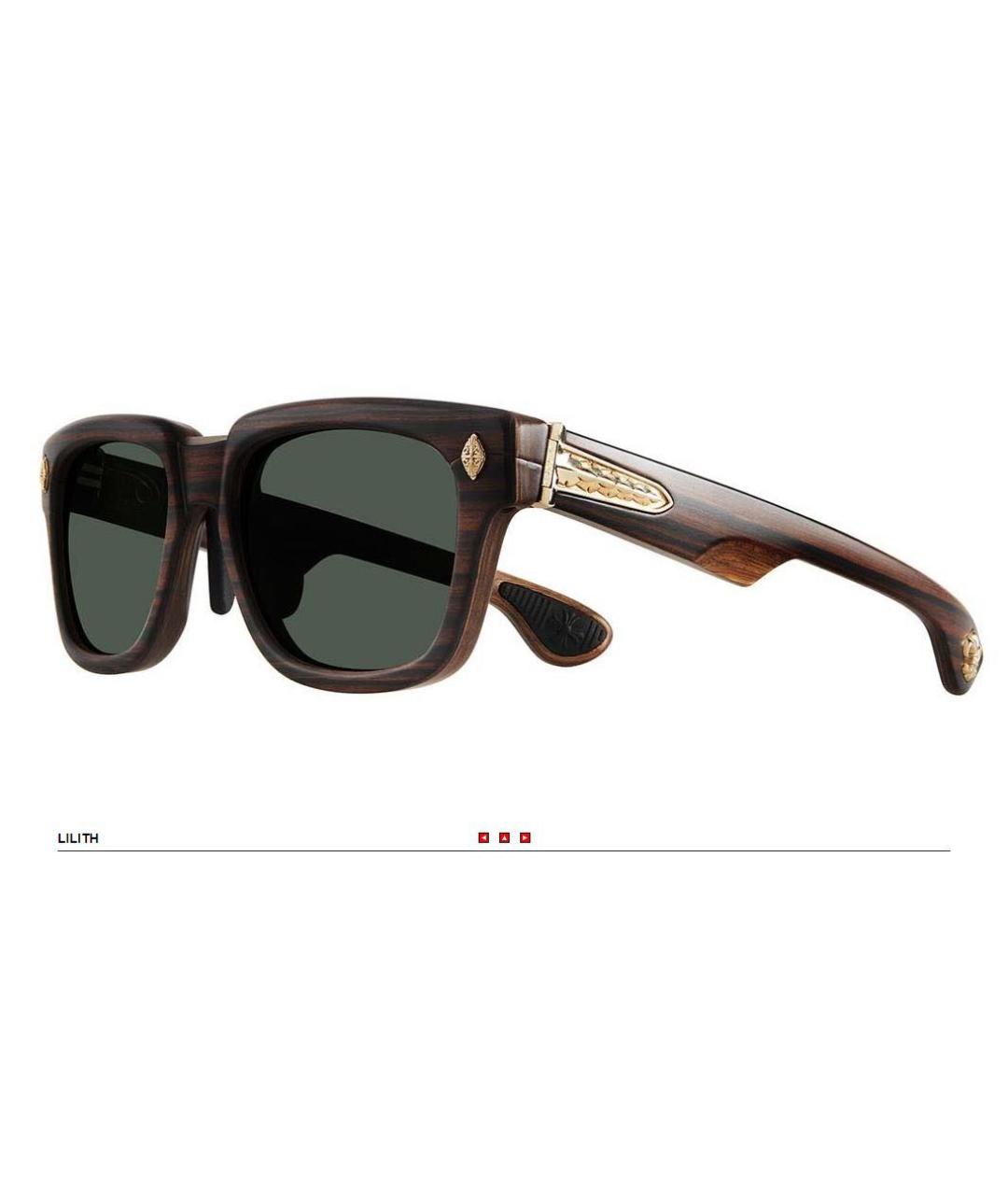 CHROME HEARTS Коричневые деревянные солнцезащитные очки, фото 5