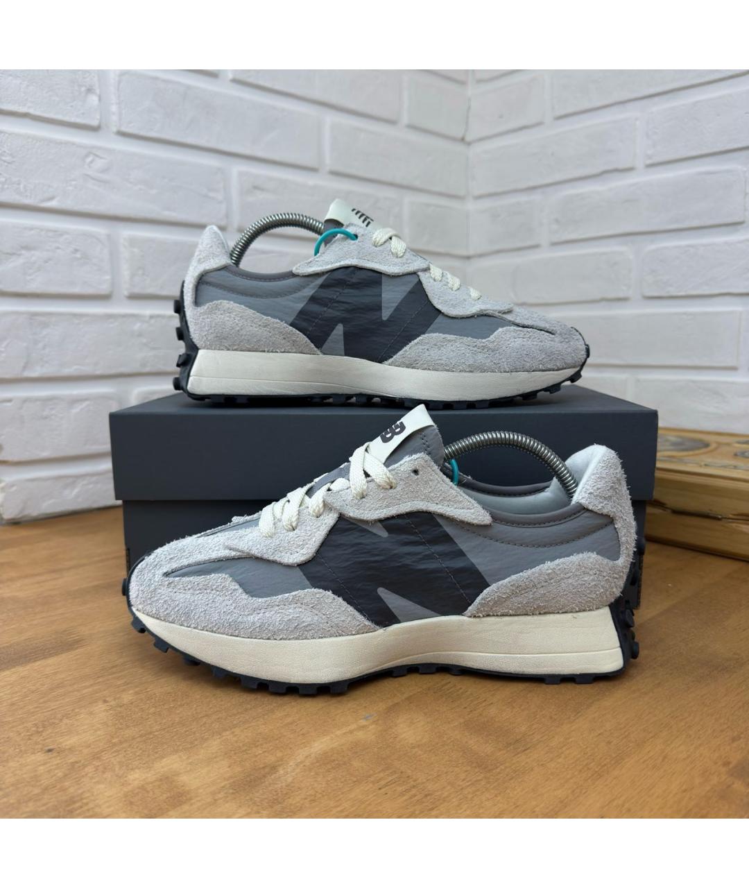 NEW BALANCE Серые замшевые низкие кроссовки / кеды, фото 3