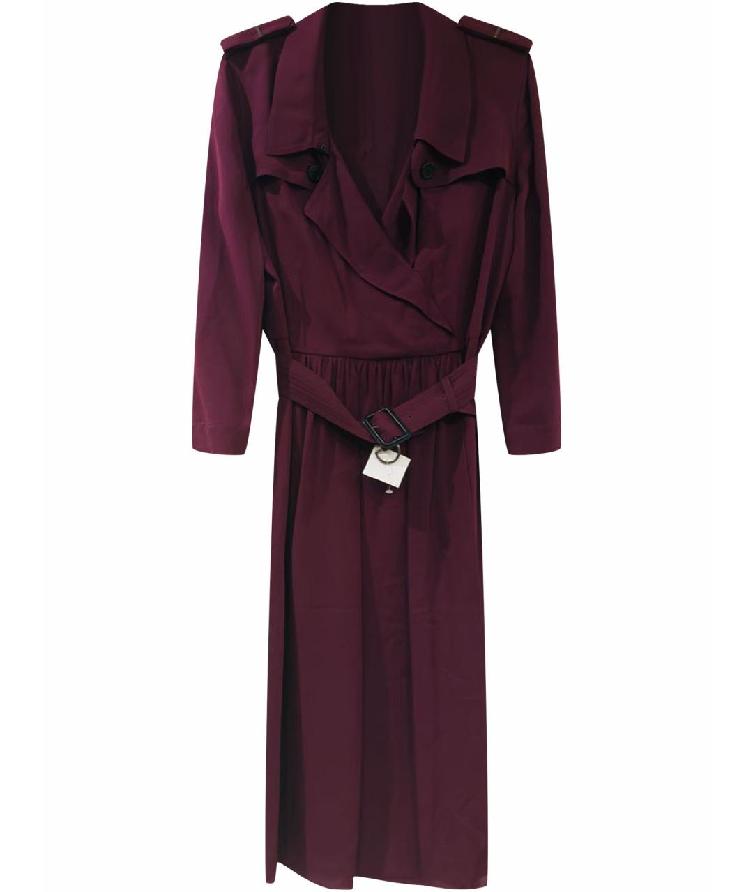 BURBERRY Фиолетовое шелковое повседневное платье, фото 1