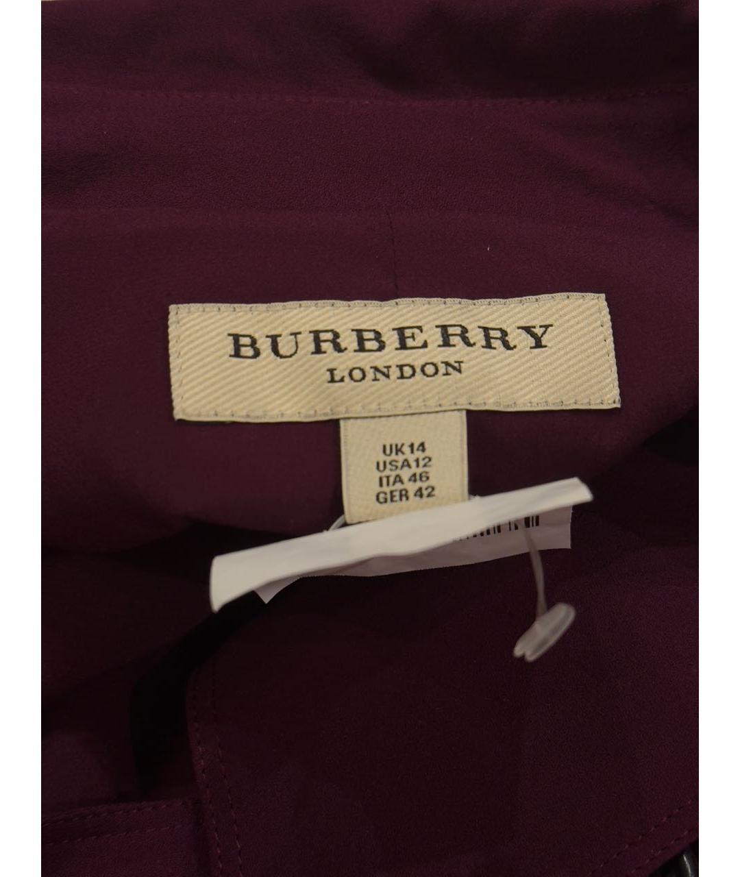 BURBERRY Фиолетовое шелковое повседневное платье, фото 2