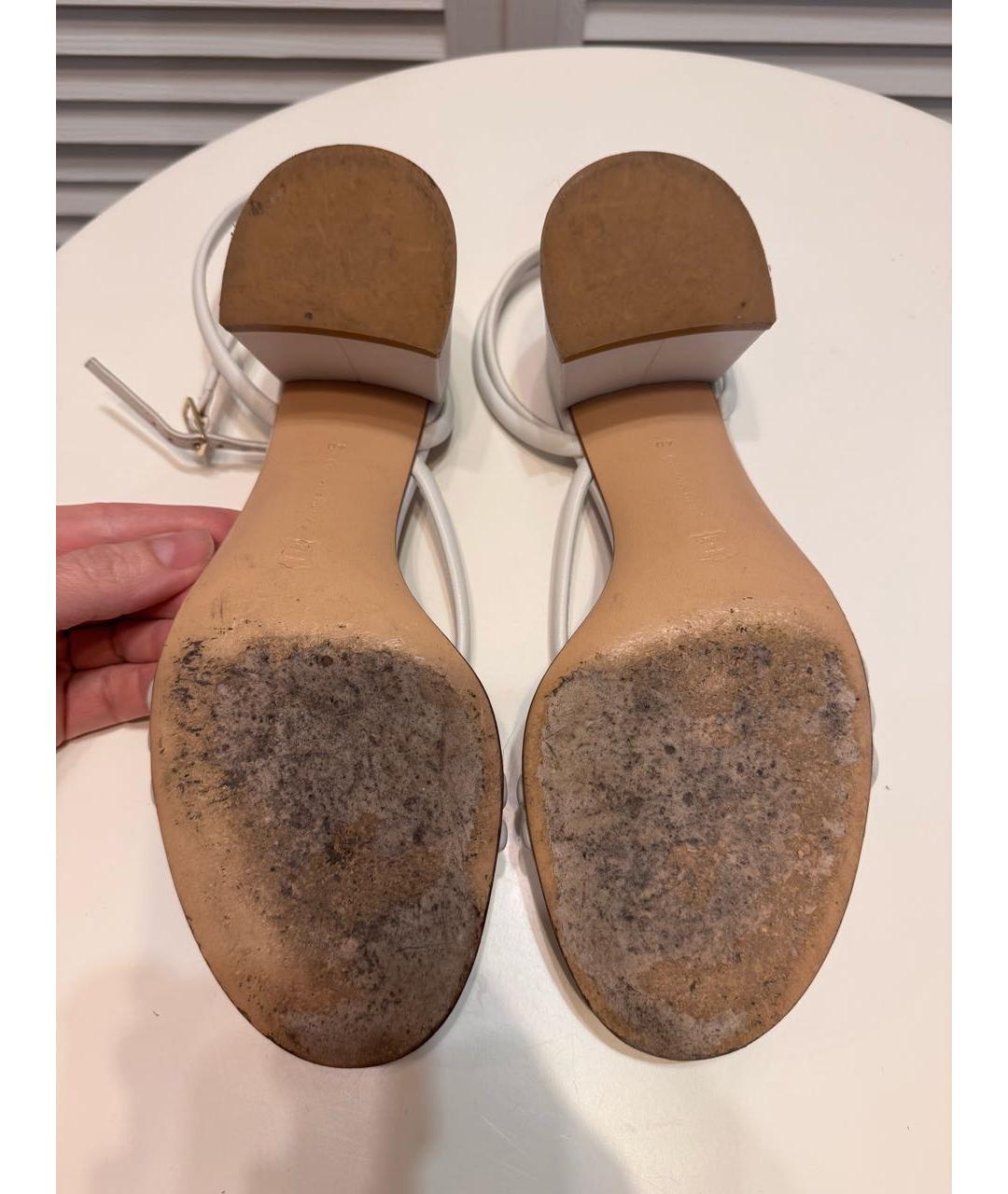 GIANVITO ROSSI Белые кожаные босоножки, фото 6
