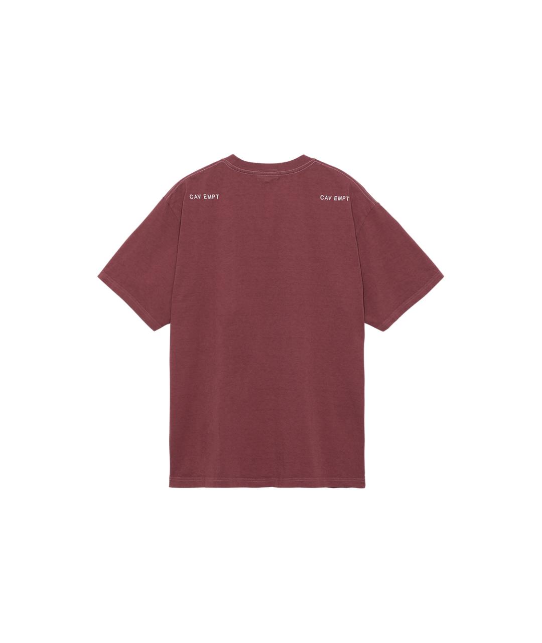 CAV EMPT Бордовая хлопковая футболка, фото 2