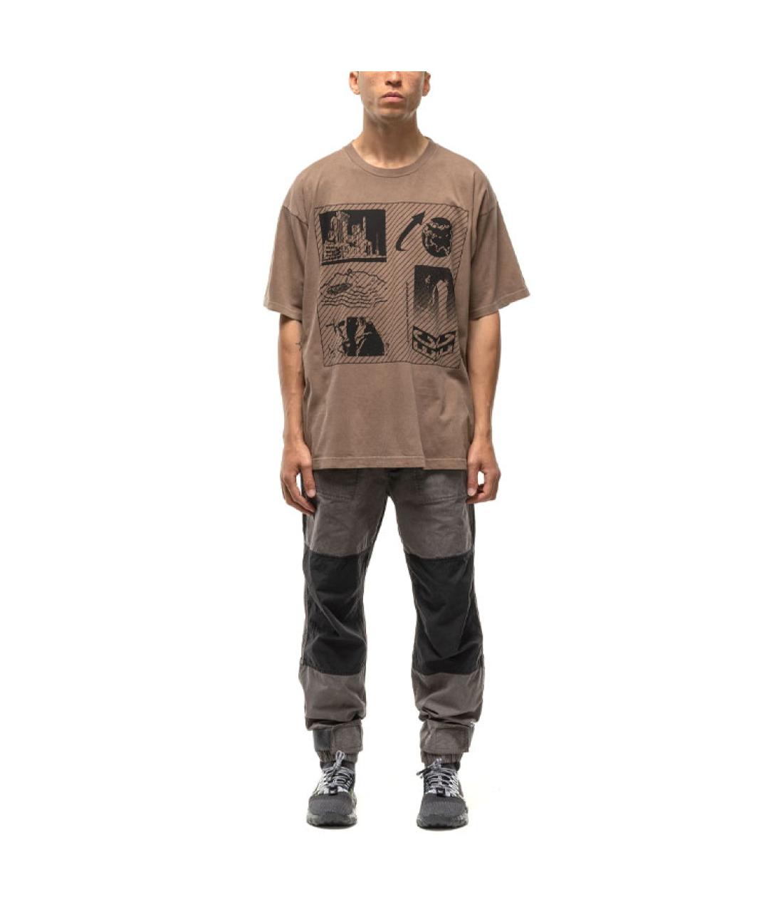 CAV EMPT Коричневая хлопковая футболка, фото 3