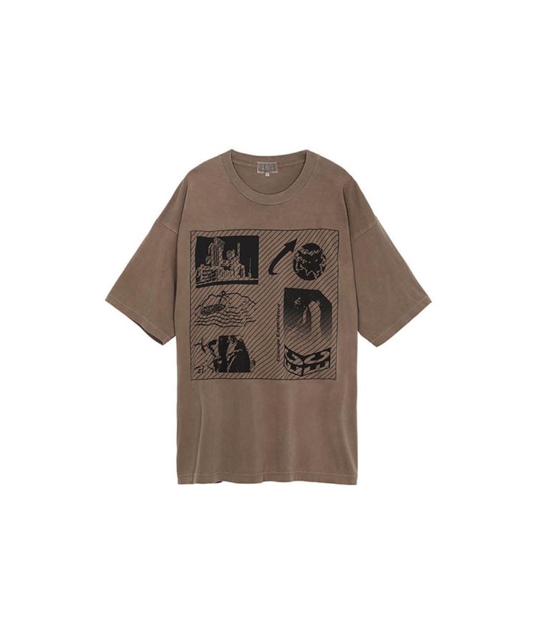 CAV EMPT Коричневая хлопковая футболка, фото 1