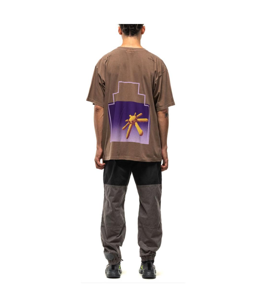 CAV EMPT Коричневая хлопковая футболка, фото 4