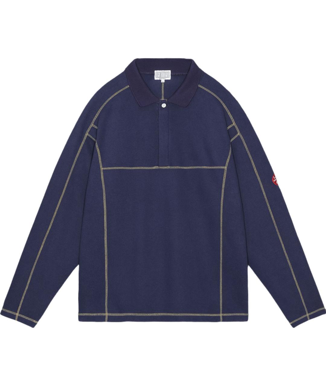 CAV EMPT Темно-синее хлопковое поло с длинным рукавом, фото 1