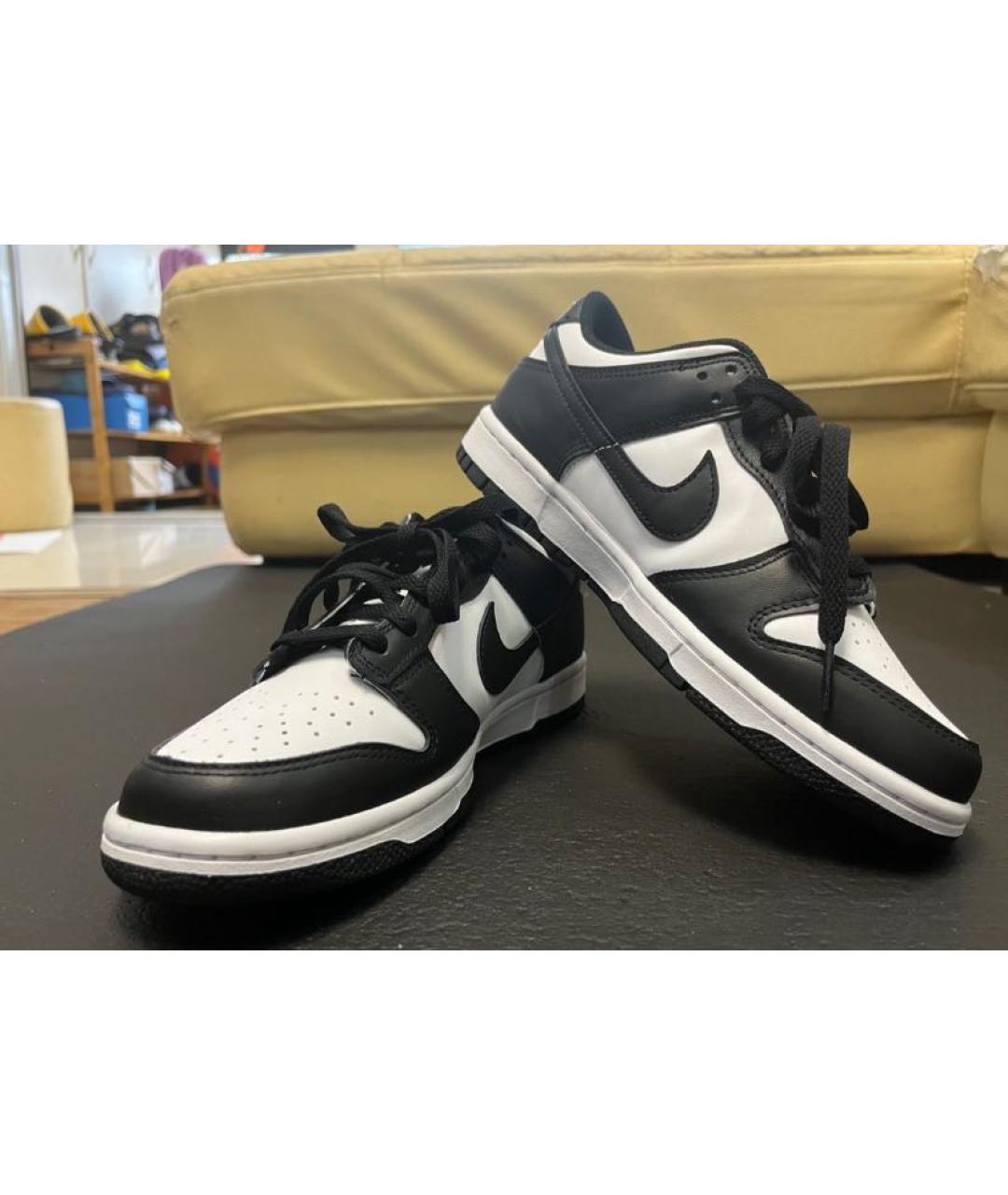 NIKE Черные кожаные низкие кроссовки / кеды, фото 7