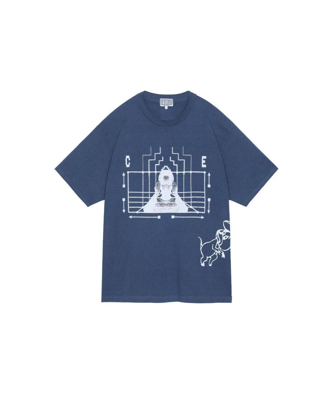 CAV EMPT Темно-синяя хлопковая футболка, фото 1