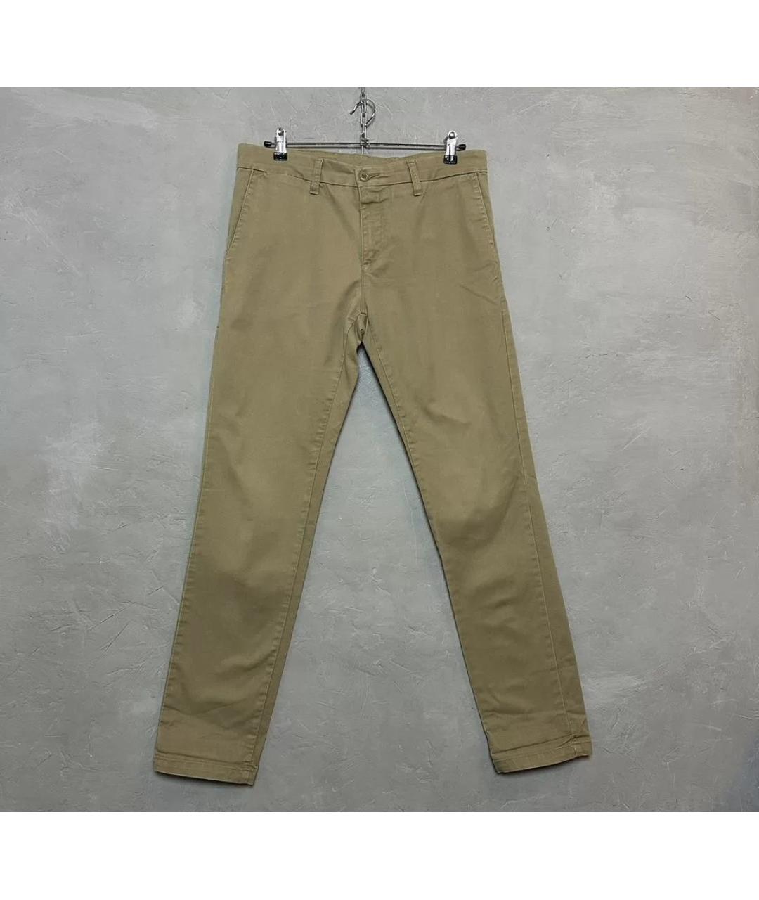 CARHARTT Бежевые хлопко-эластановые брюки чинос, фото 8