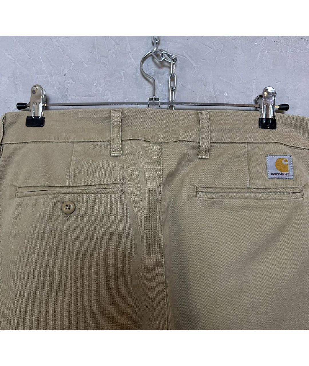 CARHARTT Бежевые хлопко-эластановые брюки чинос, фото 3