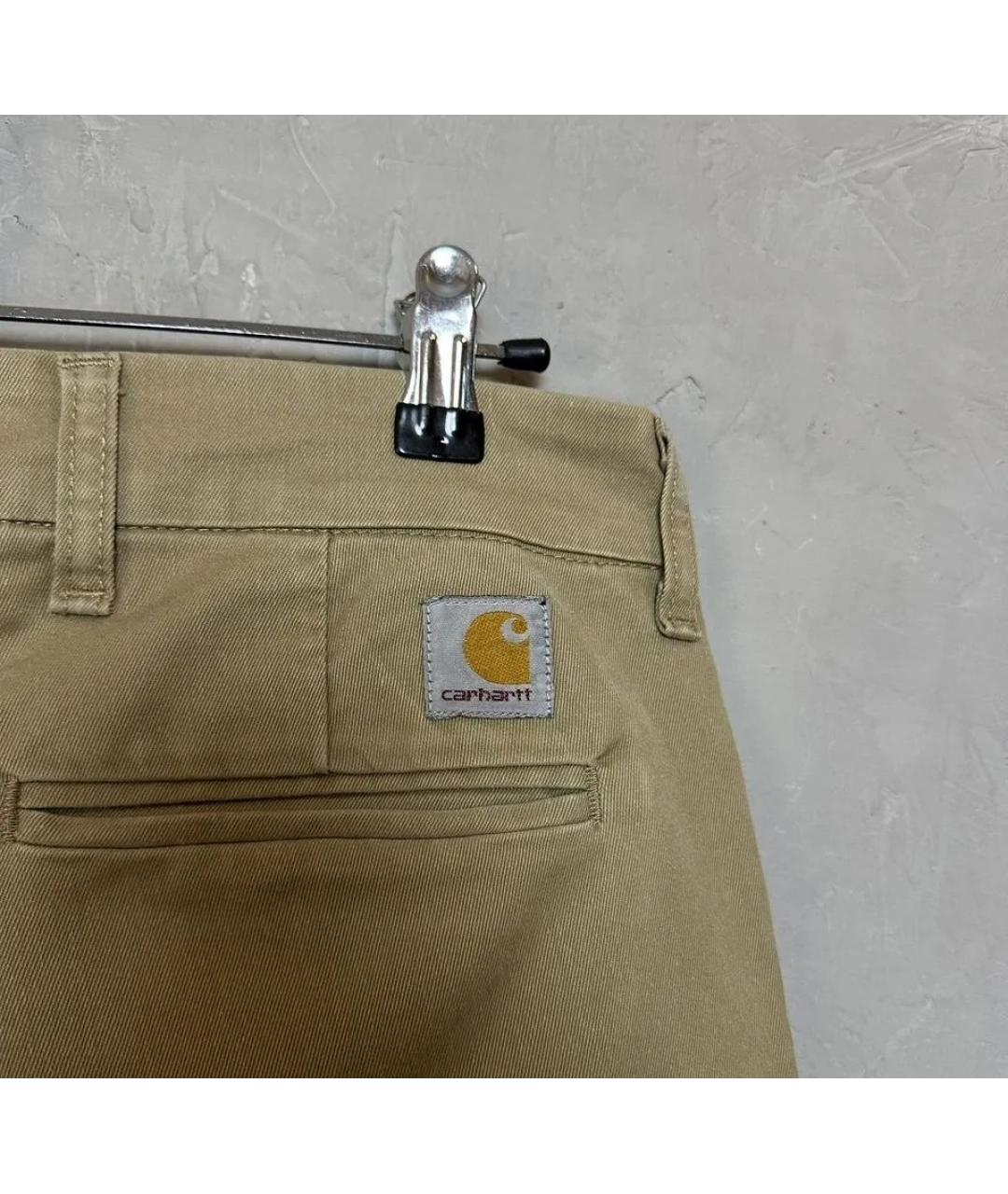 CARHARTT Бежевые хлопко-эластановые брюки чинос, фото 4
