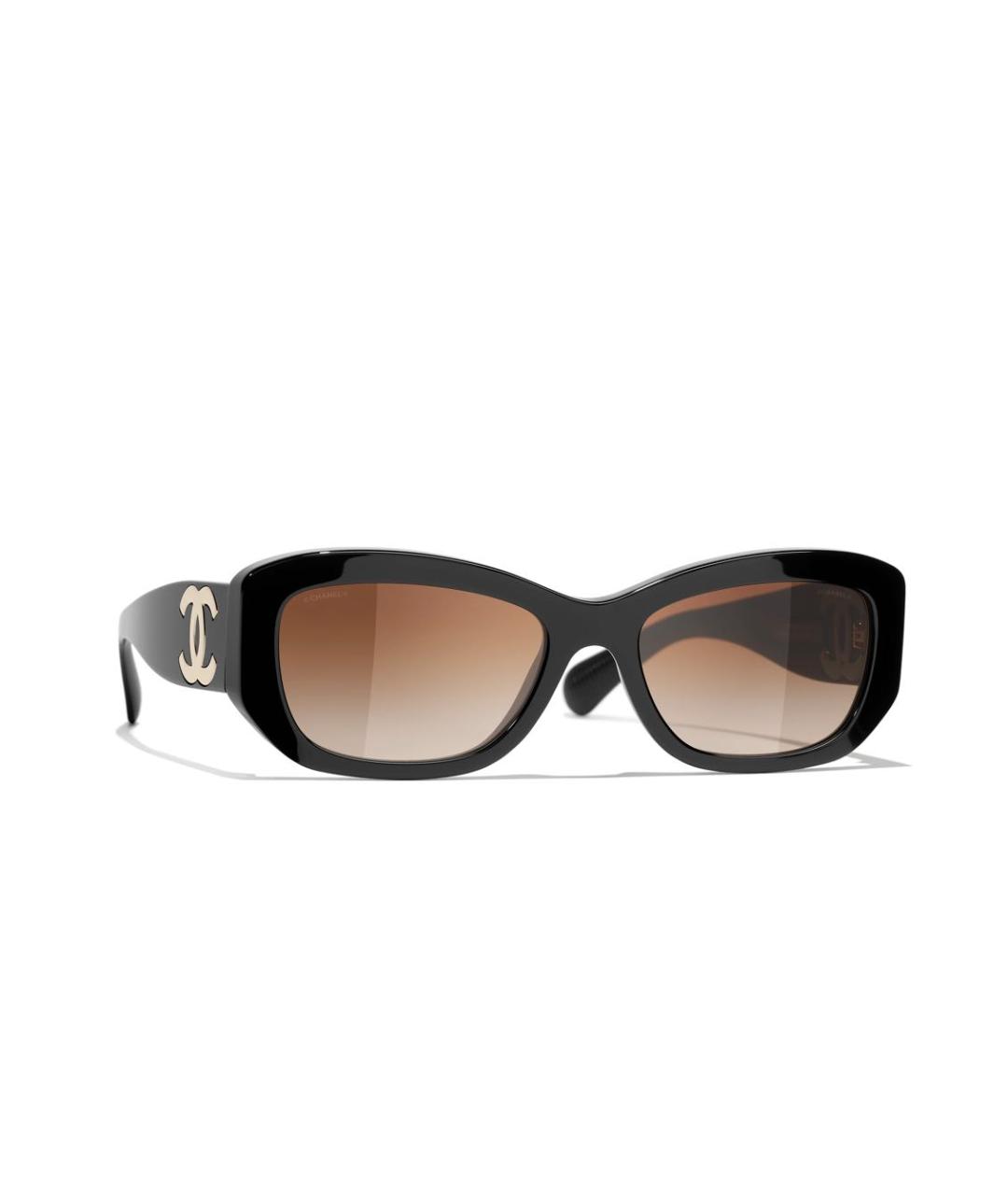CHANEL Черные пластиковые солнцезащитные очки, фото 1
