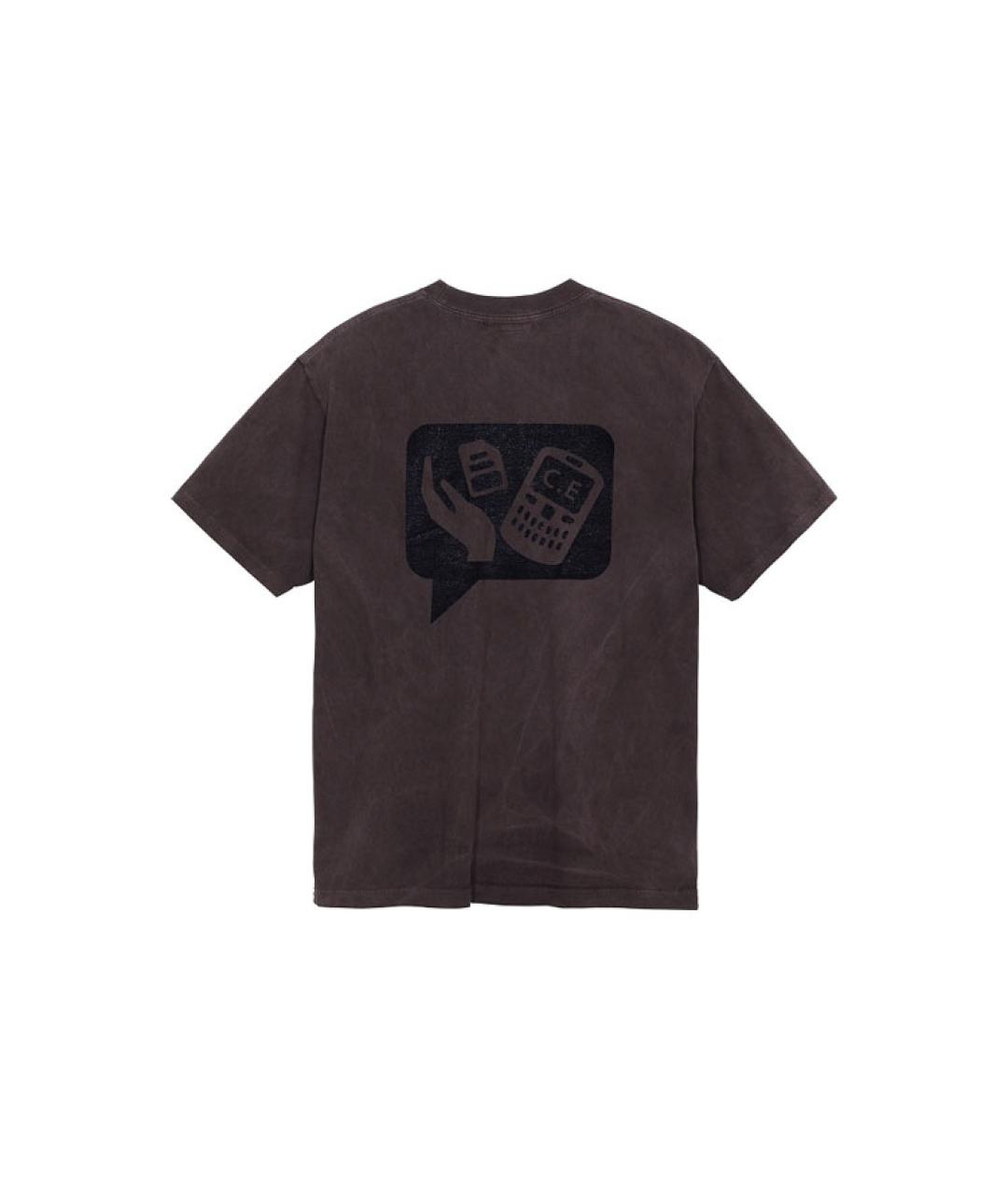 CAV EMPT Коричневая хлопковая футболка, фото 2
