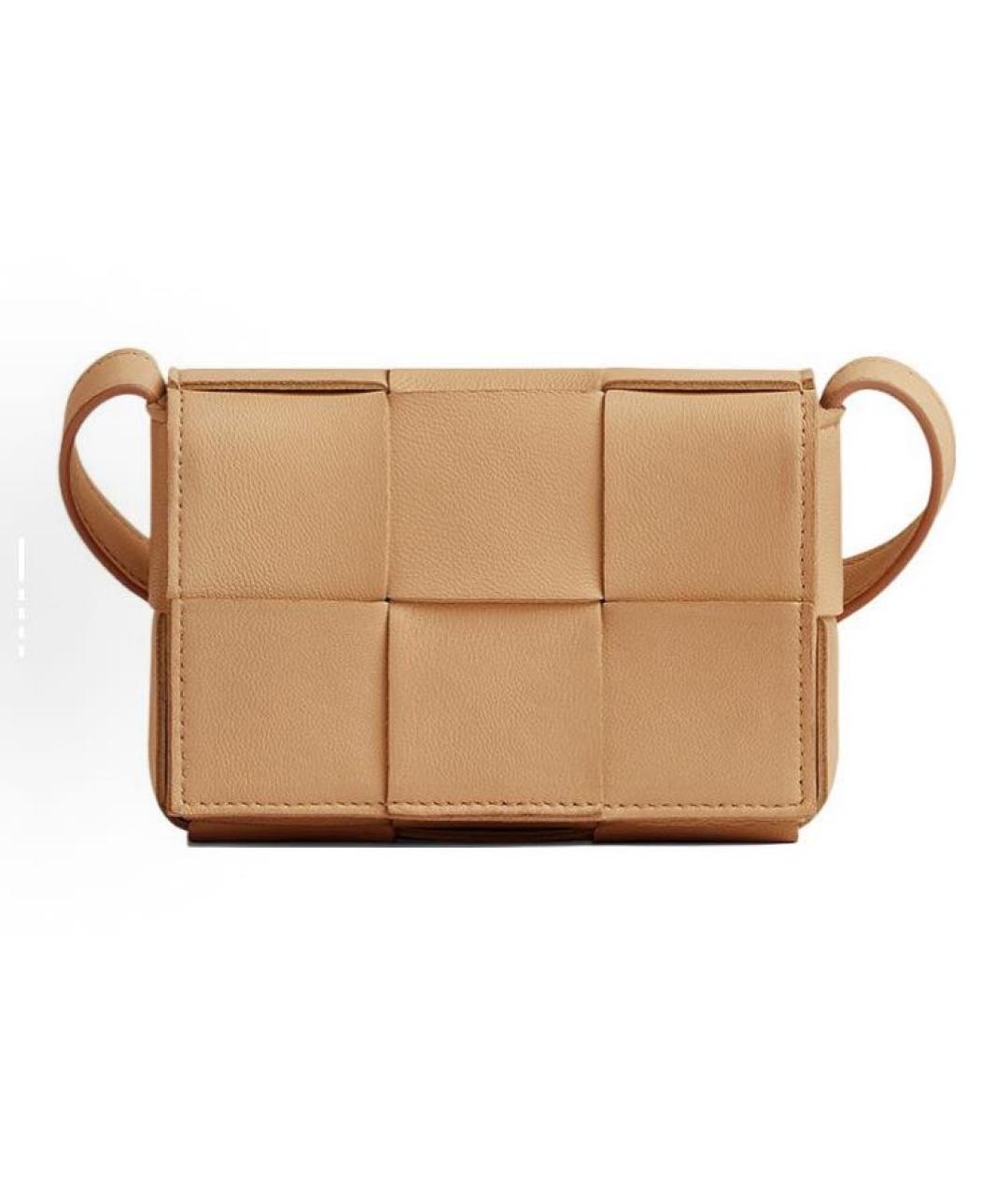 BOTTEGA VENETA Горчичная кожаная сумка через плечо, фото 6
