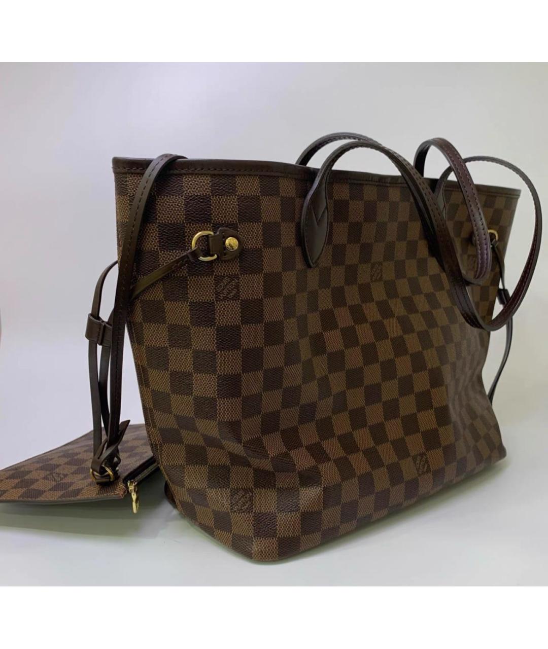 LOUIS VUITTON Коричневая кожаная сумка тоут, фото 6