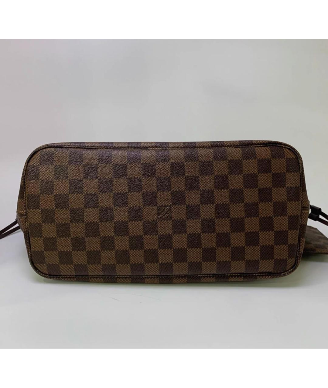 LOUIS VUITTON Коричневая кожаная сумка тоут, фото 7