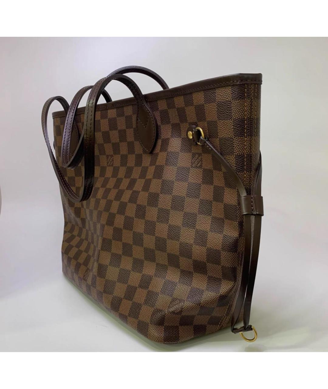 LOUIS VUITTON Коричневая кожаная сумка тоут, фото 5