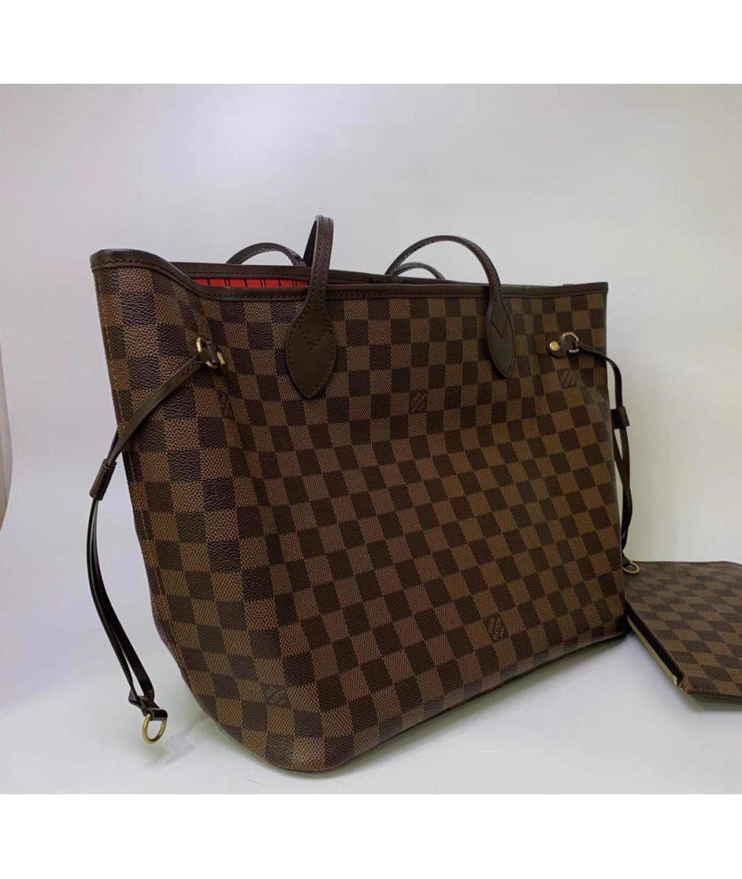 LOUIS VUITTON Коричневая кожаная сумка тоут, фото 4