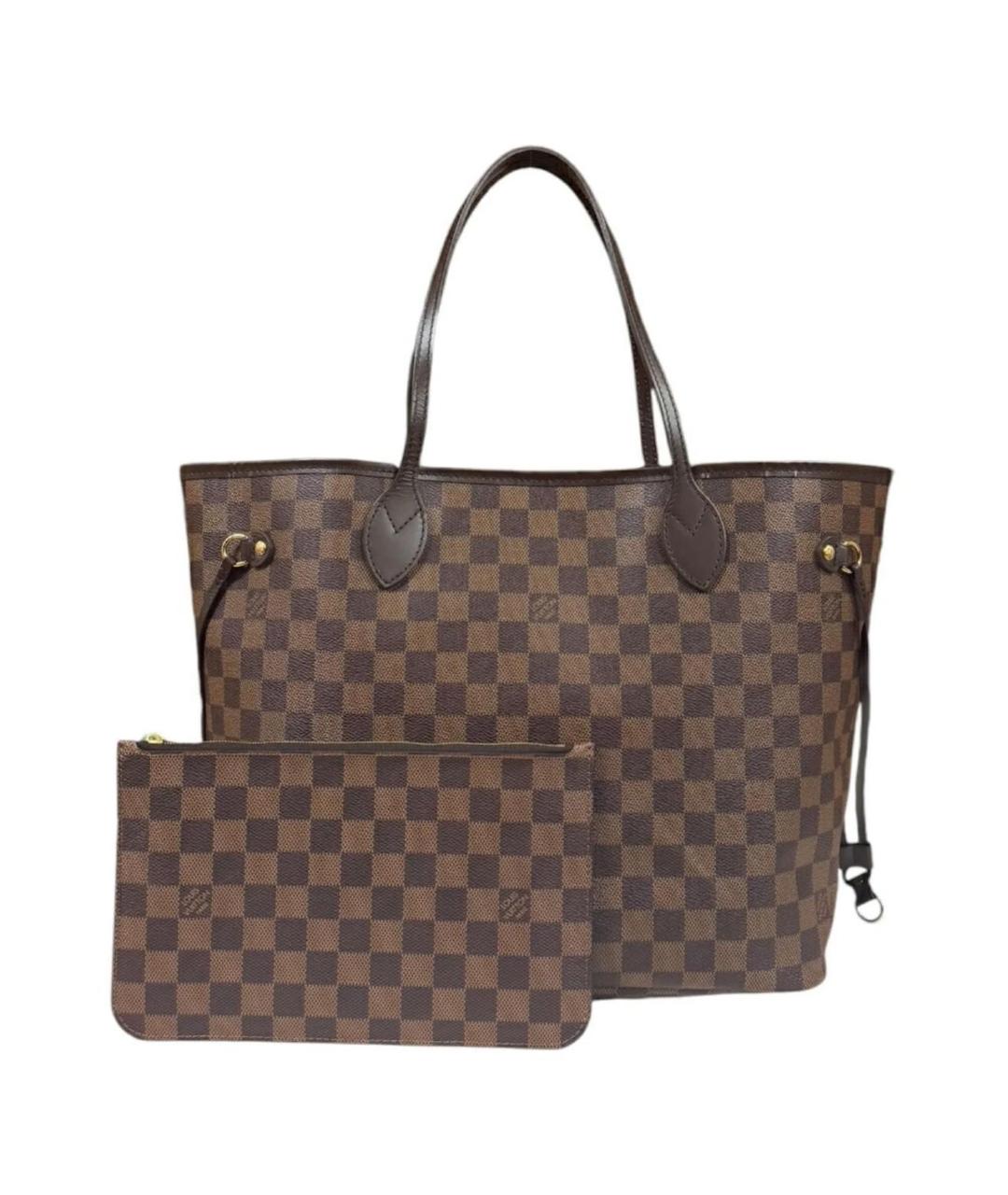 LOUIS VUITTON Коричневая кожаная сумка тоут, фото 8