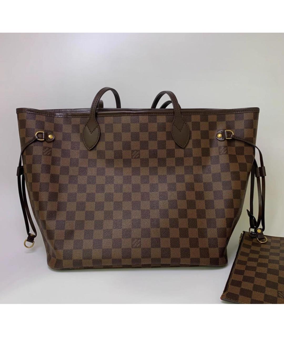 LOUIS VUITTON Коричневая кожаная сумка тоут, фото 3