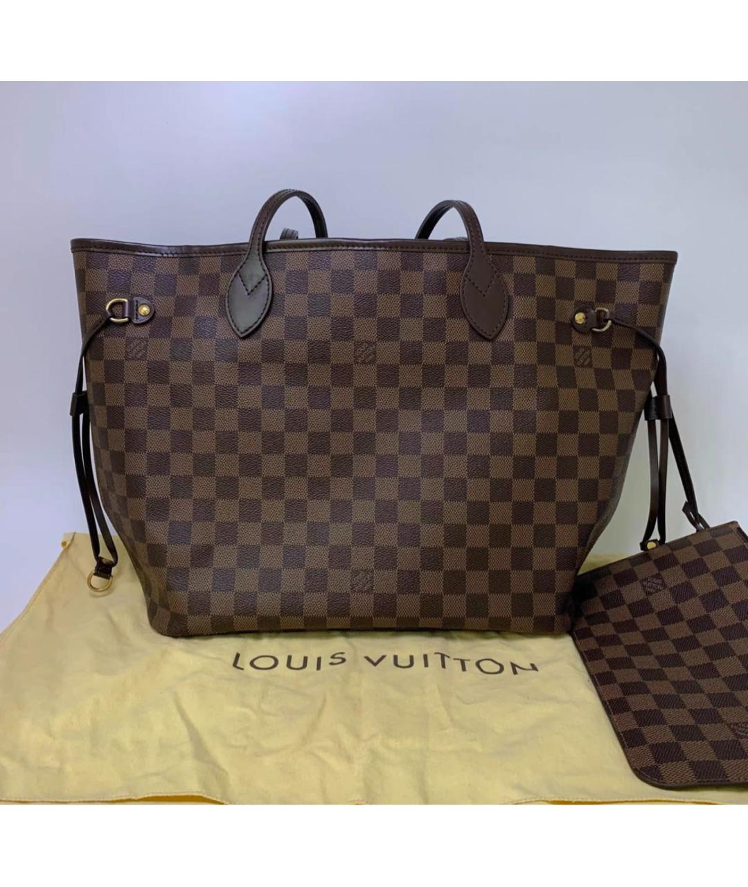 LOUIS VUITTON Коричневая кожаная сумка тоут, фото 2