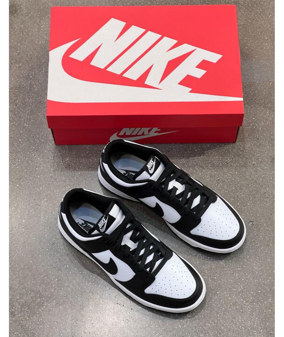 NIKE Черные кожаные низкие кроссовки / кеды, фото 6