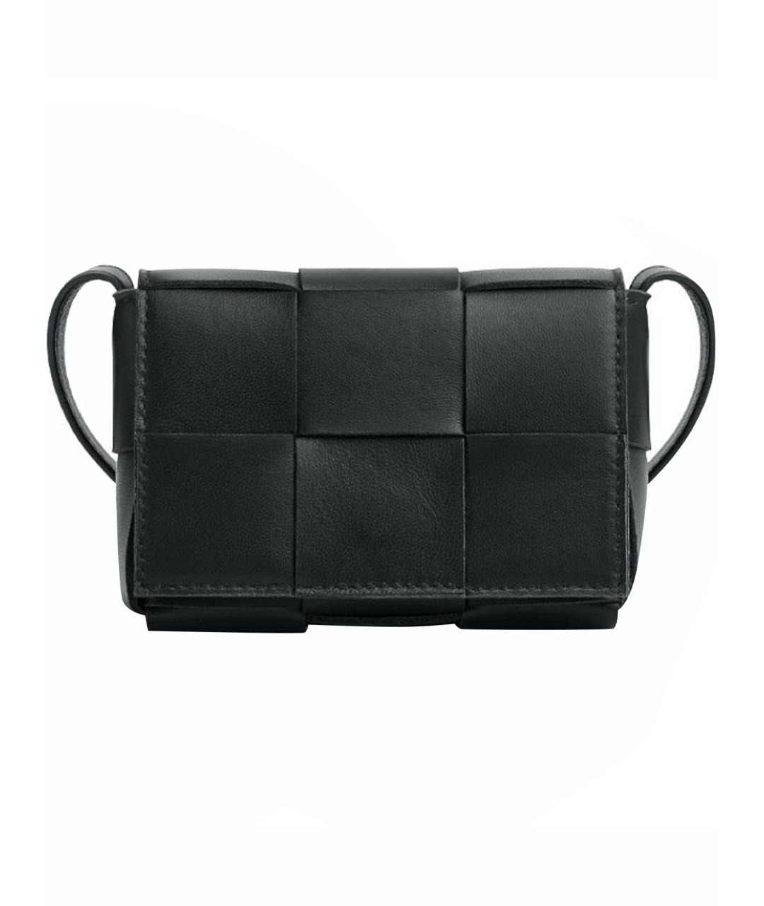 BOTTEGA VENETA Черная кожаная сумка через плечо, фото 1