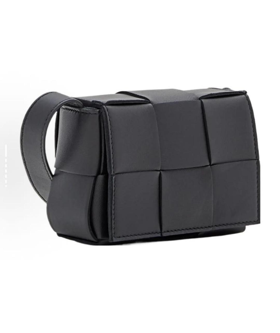 BOTTEGA VENETA Черная кожаная сумка через плечо, фото 3