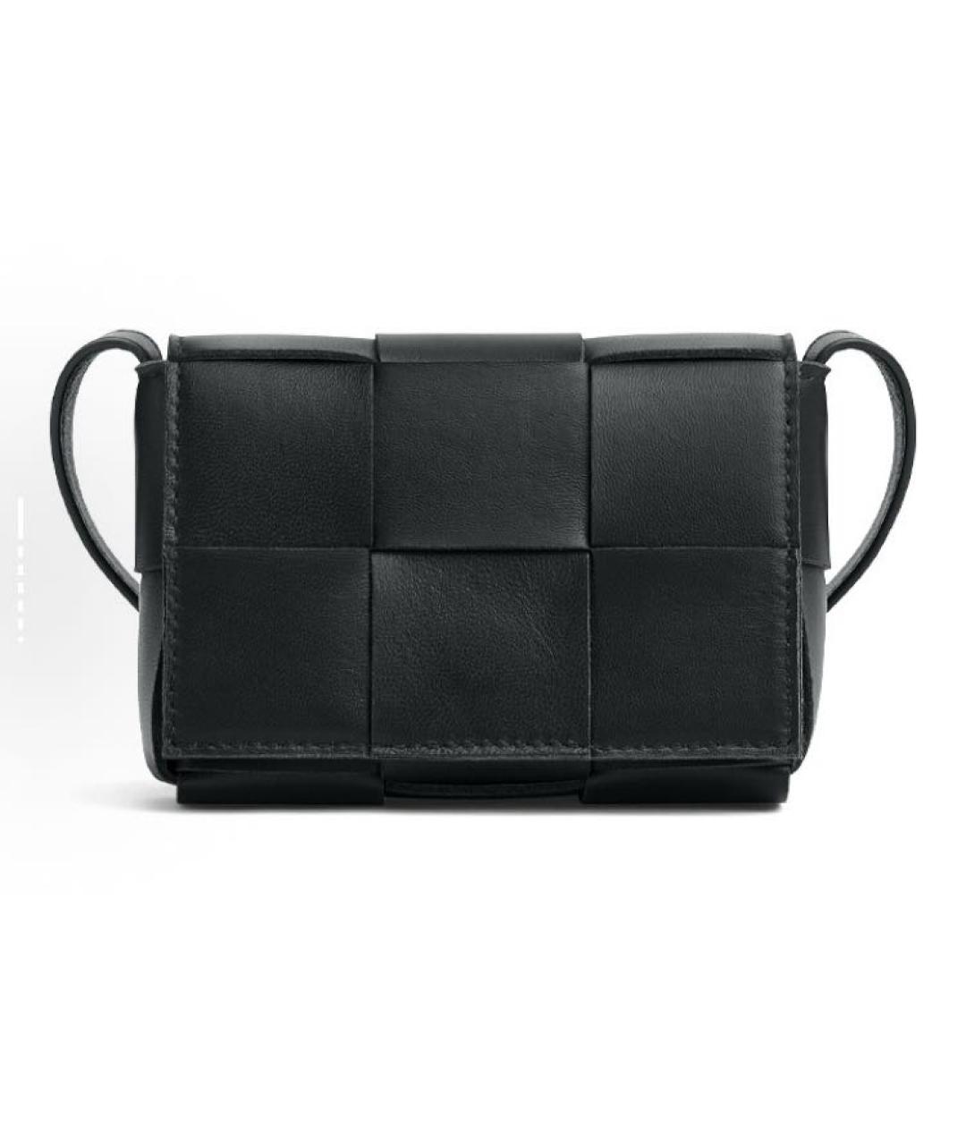 BOTTEGA VENETA Черная кожаная сумка через плечо, фото 6