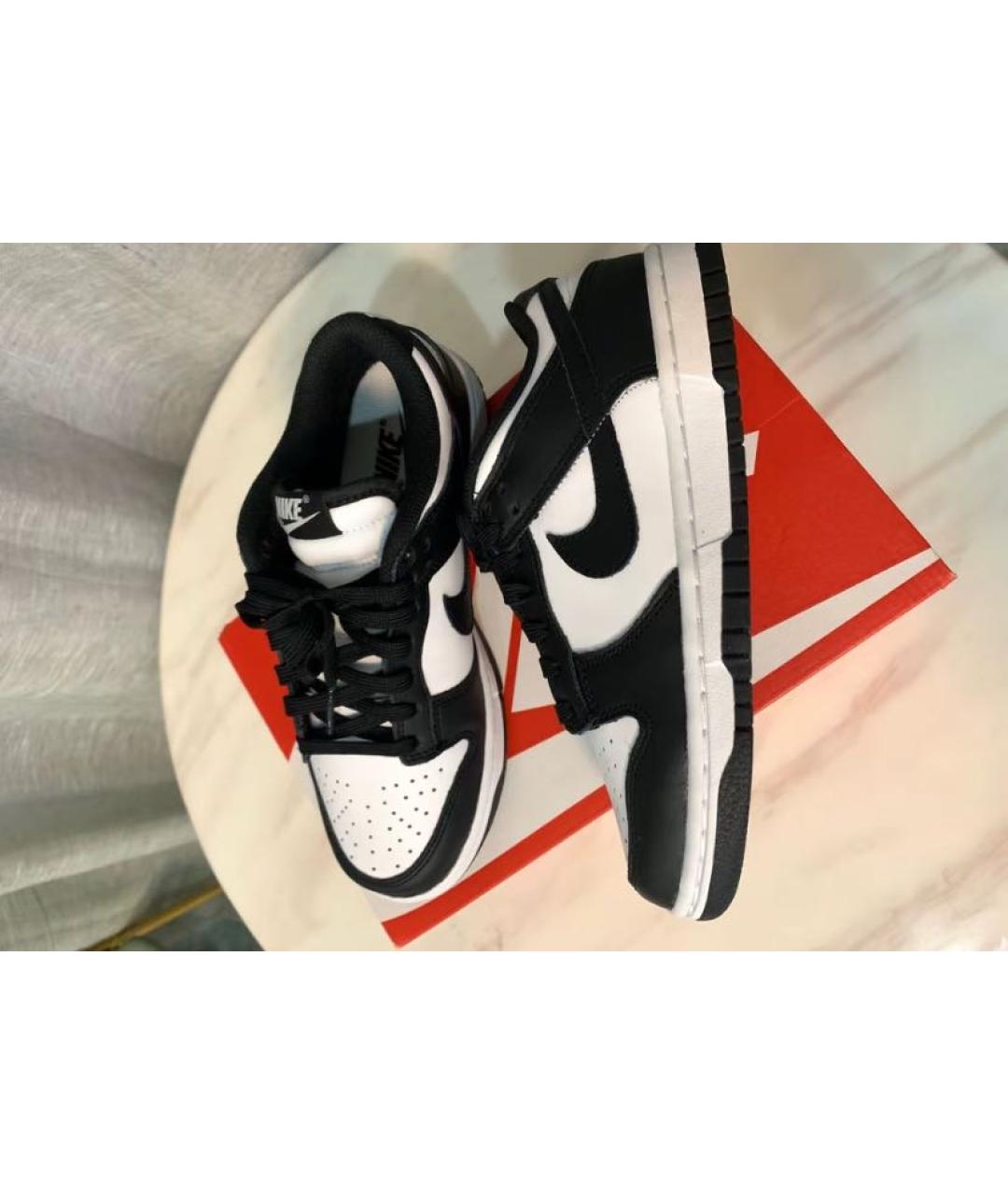 NIKE Черные кожаные низкие кроссовки / кеды, фото 6
